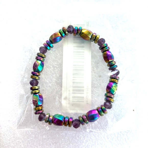 Multicolor iridescent Stone Beaded Bracelet NWT - Picture 4 of 6